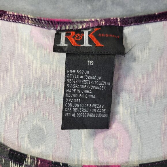 R&K Originals Women TankTop 16 Multicolor Abstract Ikat Print Stretch Sleeveless - Picture 2 of 7